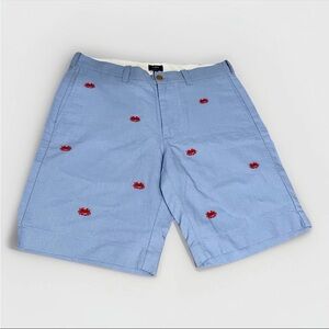 NWOT J. Crew Sun Bleached Oxford Short Embroidered Cotton 32